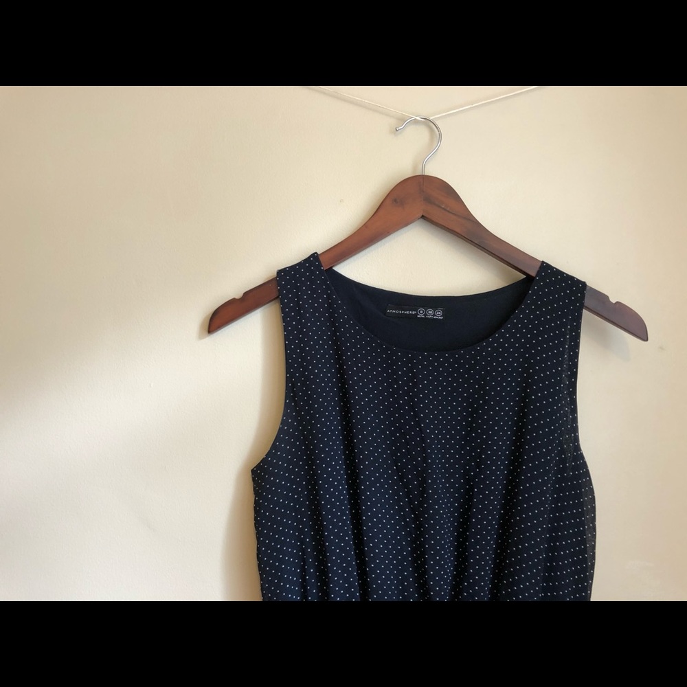 Polka Dot A-Line Navy Dress